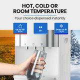 NNEMB Compressor Free Standing Water Cooler Dispenser-Instant Hot & Cold-White