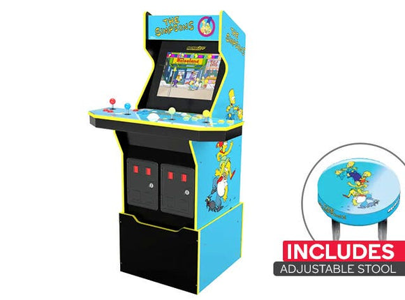 NNEKG Arcade1Up The Simpsons 4 Player WiFi Arcade Cabinet + Exclusive Licensed Stool Bundle