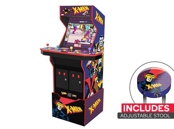 NNEKG Arcade1Up X Men 4 Player WiFi Cabinet + Exclusive Licensed Stool Bundle