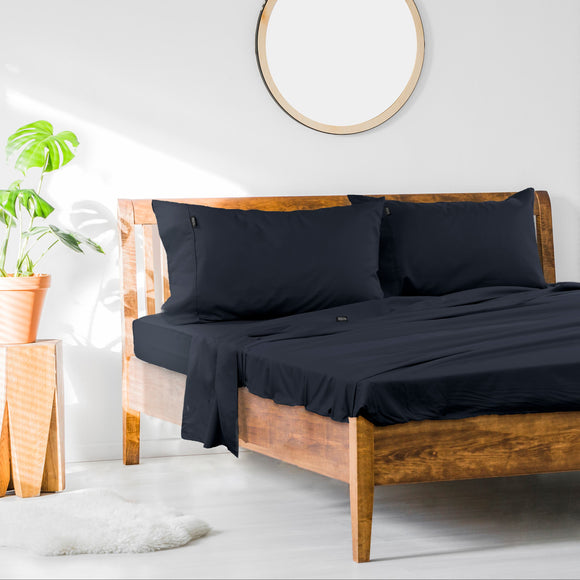 NNEKG Ardor 1000TC Luxury Bed Sheet Set (King Bed Navy)