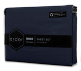 NNEKG Ardor 1000TC Luxury Bed Sheet Set (King Bed Navy)