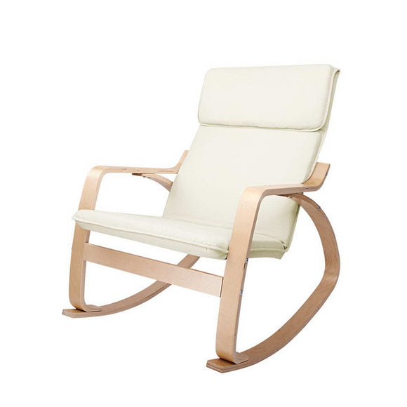 NNEDSZ Fabric Rocking Armchair - Beige