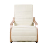 NNEDSZ Fabric Armchair with Adjustable Footrest - Beige
