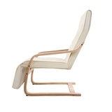 NNEDSZ Fabric Armchair with Adjustable Footrest - Beige