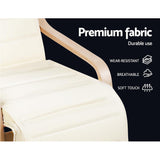 NNEDSZ Fabric Armchair with Adjustable Footrest - Beige