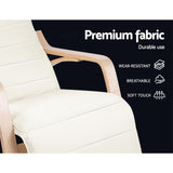 NNEDSZ Fabric Rocking Armchair with Adjustable Footrest - Beige