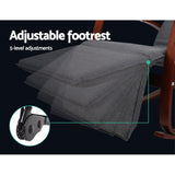 NNEDSZ Fabric Rocking Armchair with Adjustable Footrest - Charcoal
