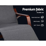 NNEDSZ Fabric Rocking Armchair with Adjustable Footrest - Charcoal