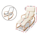 NNEDSZ Wooden Armchair with Foot Stool - Beige