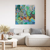 NNEKG In The Garden Lia Porto Stretched Canvas Wall Art (90 x 90)