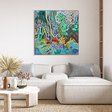 NNEKG In The Garden Lia Porto Framed Timber Wall Art (91 x 91)
