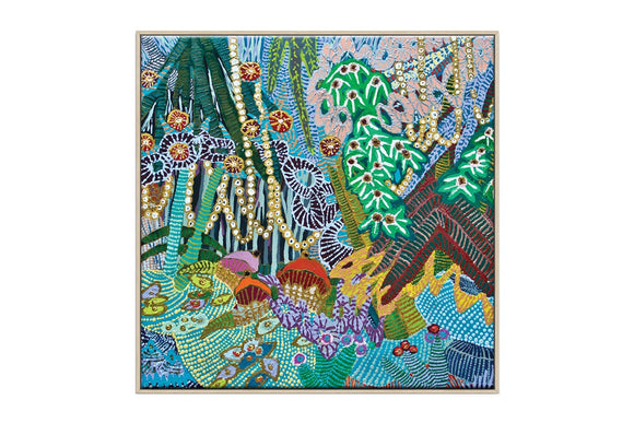 NNEKG In The Garden Lia Porto Framed Timber Wall Art (91 x 91)