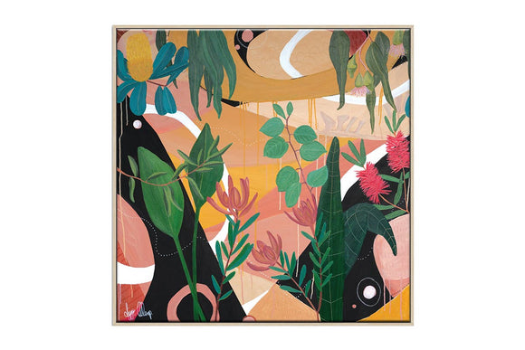 NNEKG Wild & Free Lizzie Alsop Canvas Framed Timber Wall Art (91 x 91)