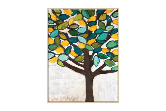 NNEKG Lemon Tree Anna Blatman Canvas Framed Timber Wall Art (77 x 103)
