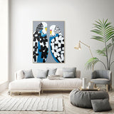 NNEKG Mrs & Mr Jones Anna Blatman Canvas Framed Timber Wall Art (77 x 103)