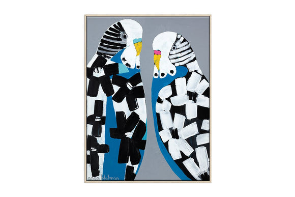 NNEKG Mrs & Mr Jones Anna Blatman Canvas Framed Timber Wall Art (77 x 103)