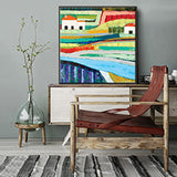 NNEKG Farm House Anna Blatman Canvas Framed Black Wall Art (91 x 91)