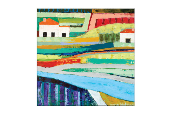 NNEKG Farm House Anna Blatman Stretched Canvas Wall Art (90 x 90)