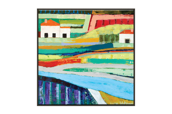 NNEKG Farm House Anna Blatman Canvas Framed Black Wall Art (91 x 91)