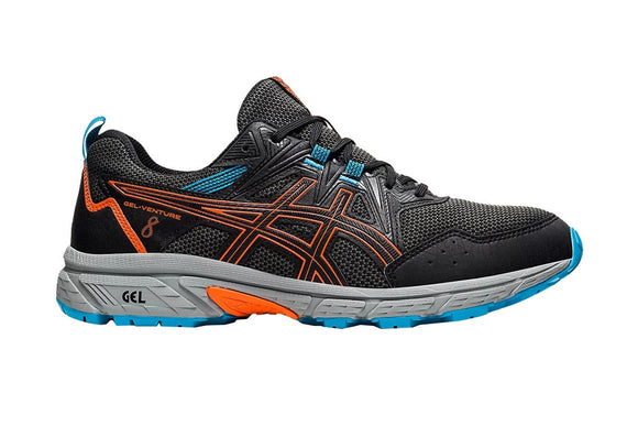 NNEKG Mens Gel Venture 8 Trail Shoe (Black Marigold Orange Size 12.5 US)