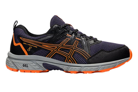 NNEKG Mens Gel Venture 8 Running Shoes (Blue Black Shocking Orange Size 8.5)