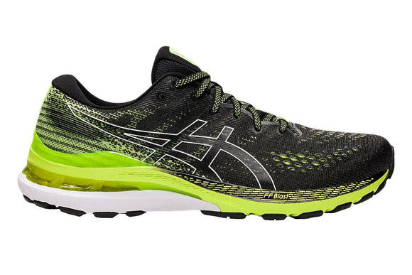 NNEKG Mens Gel Kayano 28 Running Shoes (Black Hazard Green Size 15)