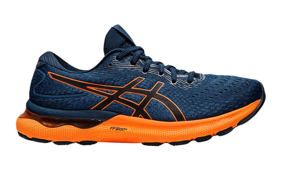 NNEKG Mens Gel Nimbus 24 Running Shoes (French Blue Shocking Orange Size 9H)