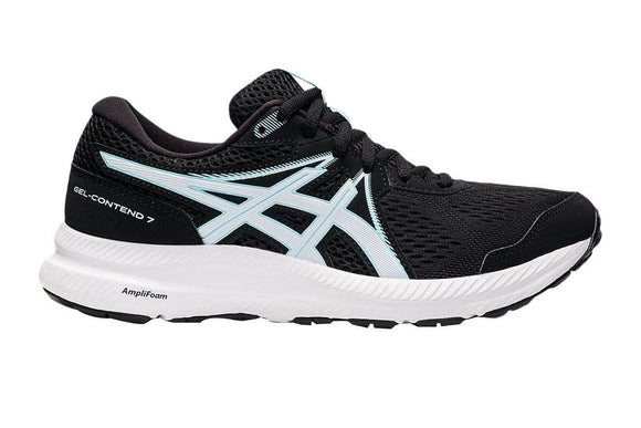 NNEKG Womens Gel Contend 7 Running Shoes (Black Clear Blue Size 11)