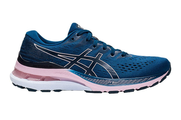 NNEKG Womens Gel Kayano 28 Running Shoes (Mako Blue Barely Rose Size 6H)