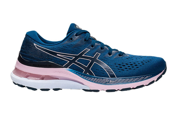 NNEKG Womens Gel Kayano 28 Running Shoes (Mako Blue Barely Rose Size 8H)