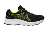 NNEKG Boys Contend 7 Grade School Running Shoes (Black Hazard Green Size 4.5 US)