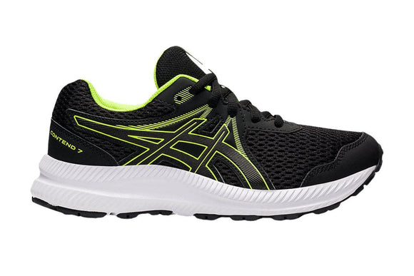 NNEKG Boys Contend 7 Grade School Running Shoes (Black Hazard Green Size 3 US)