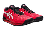 NNEKG Mens Gel Resolution 8 Clay Tennis Shoes (Electric Red White Size 8 US)