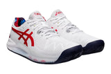 NNEKG Mens Gel Resolution 8 Clay Novak Pack Tennis Shoes (White Classic Red Size 8 US)