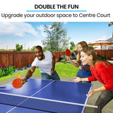 NNEMB Premium Outdoor Table Tennis Table-with 4 Player Ping Pong Paddle and Pingpong Ball Pack