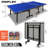 NNEMB Premium Outdoor Table Tennis Table-with 4 Player Ping Pong Paddle and Pingpong Ball Pack
