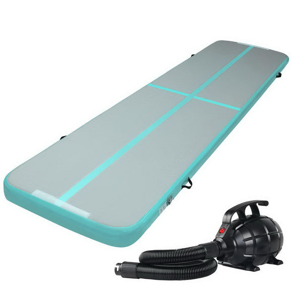 NNEDSZ 4X1M Inflatable Air Track Mat with Pump Tumbling Gymnastics Green
