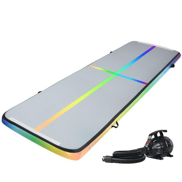 NNEDSZ 4M Air Track Gymnastics Tumbling Exercise Mat Inflatable Mats + Pump