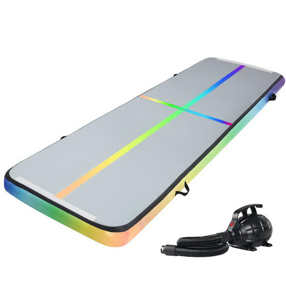NNEDSZ 4M Air Track Gymnastics Tumbling Exercise Mat Inflatable Mats 20CM Thick + Pump