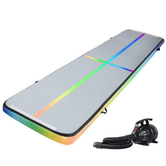 NNEDSZ 5M Air Track Gymnastics Tumbling Exercise Mat Inflatable Mats + Pump