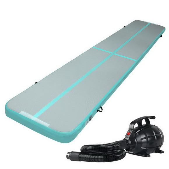 NNEDSZ 5X1M Inflatable Air Track Mat with Pump Tumbling Gymnastics Green