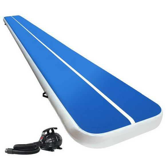 NNEDSZ 6X1M Inflatable Air Track Mat 20CM Thick with Pump Tumbling Gymnastics Blue
