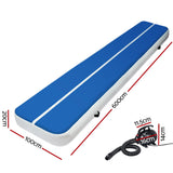 NNEDSZ 6X1M Inflatable Air Track Mat 20CM Thick with Pump Tumbling Gymnastics Blue