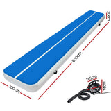 NNEDSZ 8X1M Inflatable Air Track Mat 20CM Thick with Pump Tumbling Gymnastics Blue
