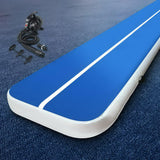 NNEDSZ 8X1M Inflatable Air Track Mat 20CM Thick with Pump Tumbling Gymnastics Blue