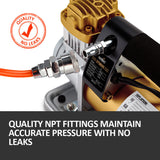 NNEMB Portable Air Compressor 220PSI 12V 200L Automatic Tyre Inflator/Deflator-Platinum Series