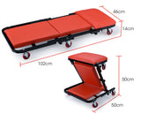 NNEMB 2in1 Mechanics Folding Creeper Stool for Home Garage-Red