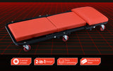 NNEMB 2in1 Mechanics Folding Creeper Stool for Home Garage-Red