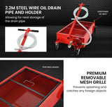 NNEMB 76L Low Profile Mobile Waste Oil Drainer-with Hand Discharge Pump-for Trucks-Workshop