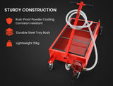 NNEMB 76L Low Profile Mobile Waste Oil Drainer-with Hand Discharge Pump-for Trucks-Workshop